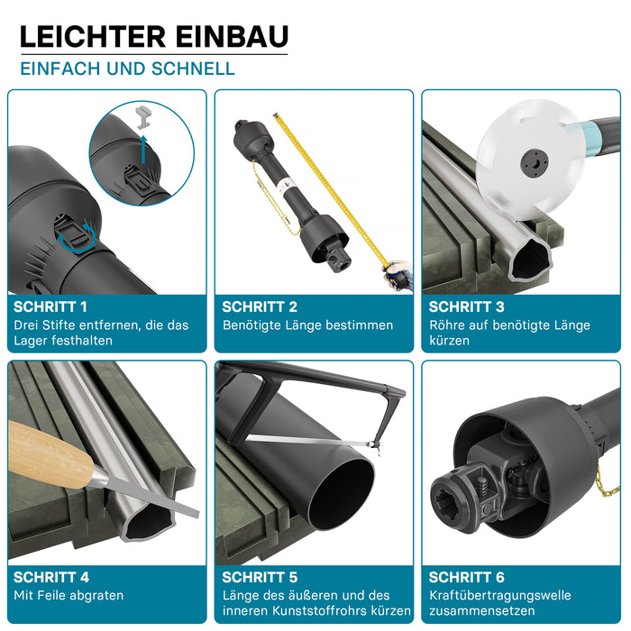 Albero cardanico T5 Giunto cardanico 700mm 620Nm 540rpm Cardano 54kW (74CV) 2x 1 3/8" 6 denti