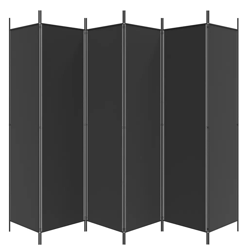 Divisorio a 6 Pannelli Nero 300x200 cm in Tessuto 350193