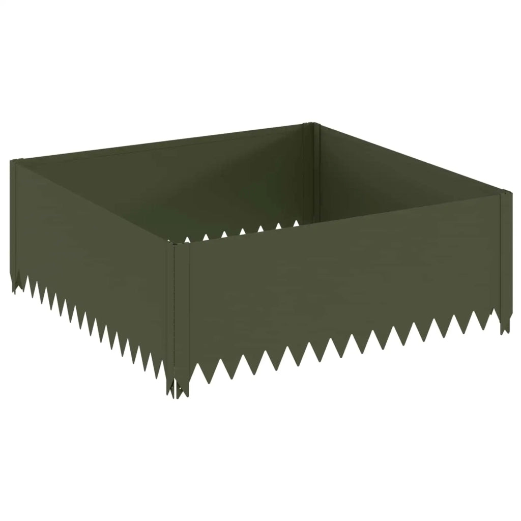 Bordura per Prato 100 x 100 x 35 cm Acciaio Verde Oliva 8008979