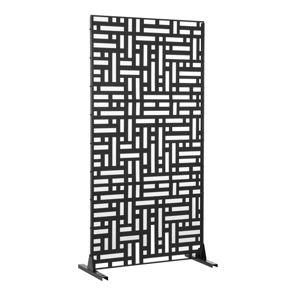 Parete divisoria in acciaio zincato per interni ed esterni 180 x 90 x 40 cm nero 03_0009274
