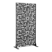Parete divisoria in acciaio zincato per interni ed esterni 180 x 90 x 40 cm nero 03_0009274