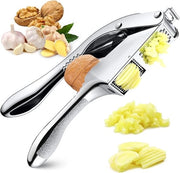 Strumento per schiacciare aglio e zenzero in acciaio inossidabile 2-in-1 a mano, resistente all'acqua del lavello, facile da pulire