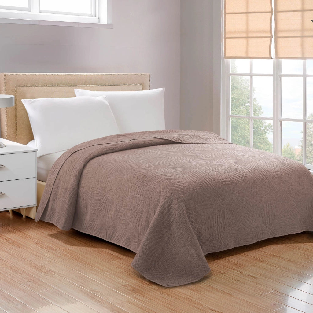 Copriletto Trapuntato Matrimoniale Stone Washed 250x250 cm in Microfibra Anallergica 120 gr/mq Trapuntino Leggero Primaverile Estivo Morbido e Resistente Tortora