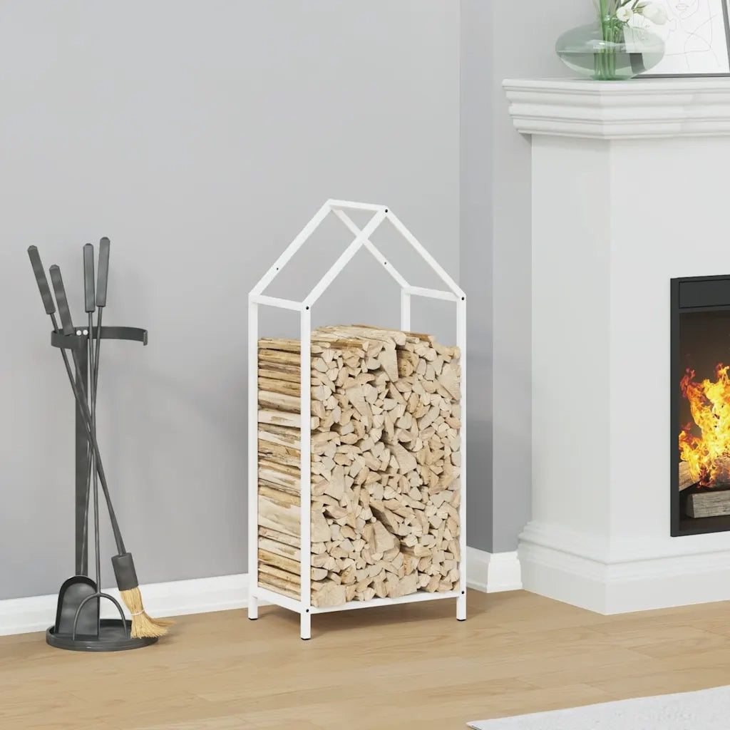Rastrelliera per Legna da Ardere Bianca 40x25x90 cm CFW9119745