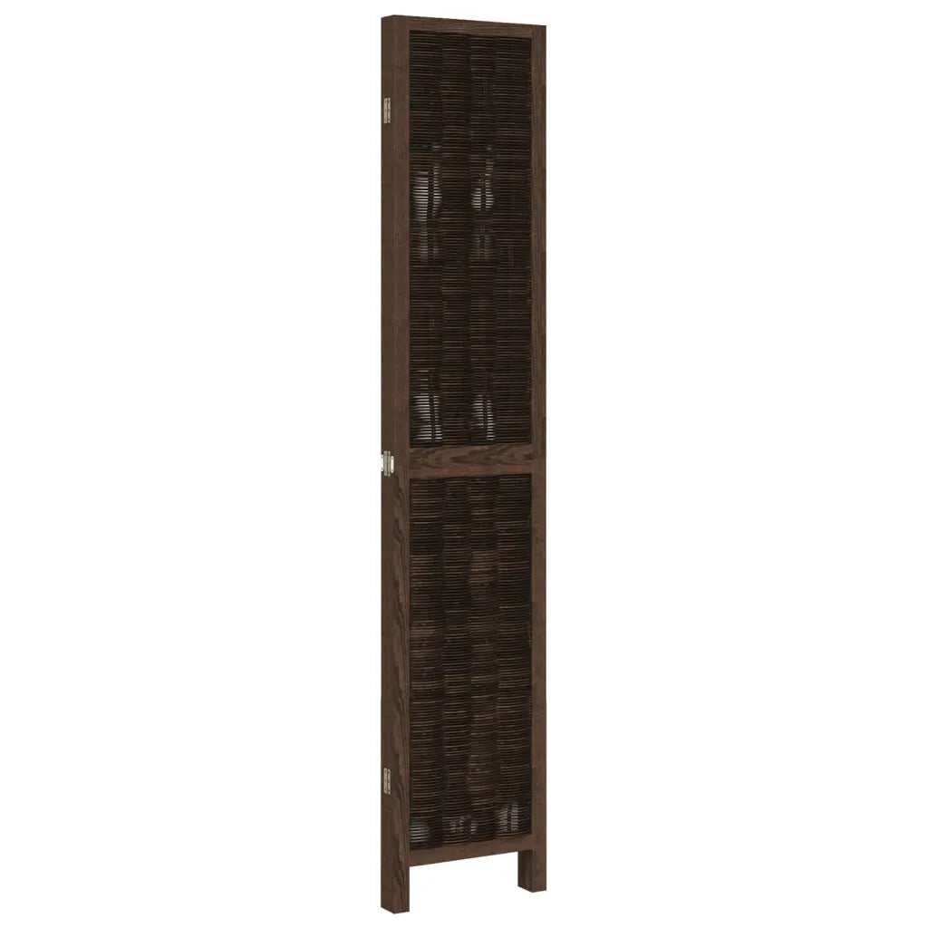 Divisorio Ambienti 4 Pannelli-Set di 4 pannelli Paravento Marrone Scuro Massello Paulownia
