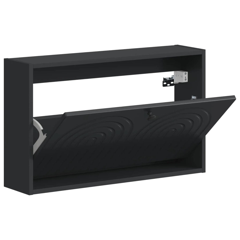Mobiletto per Scarpe da Muro ALKMAAR 71 x 17 x 43 cm Nero 896186