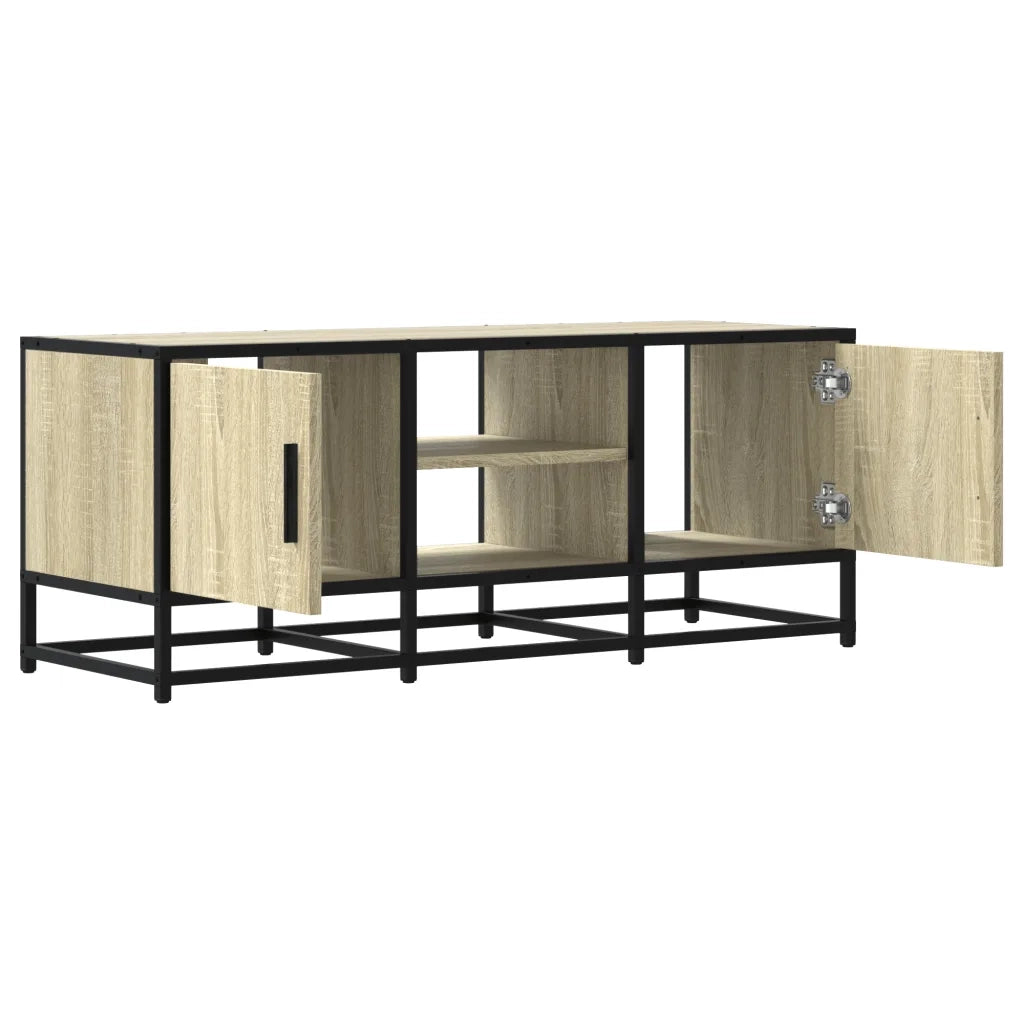 Mobile TV Rovere Sonoma 100x35x41 cm Legno Multistrato Metallo