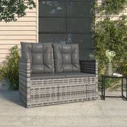 Panca da Giardino con Cuscini Grigia 105 cm in Polyrattan 362319