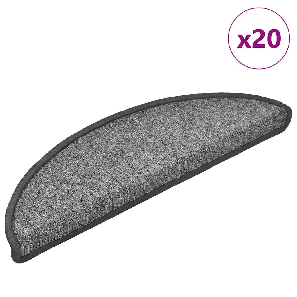Tappetini per scale 20 pz 56x17x3 cm Grigio scuro Semicircolari 3365782