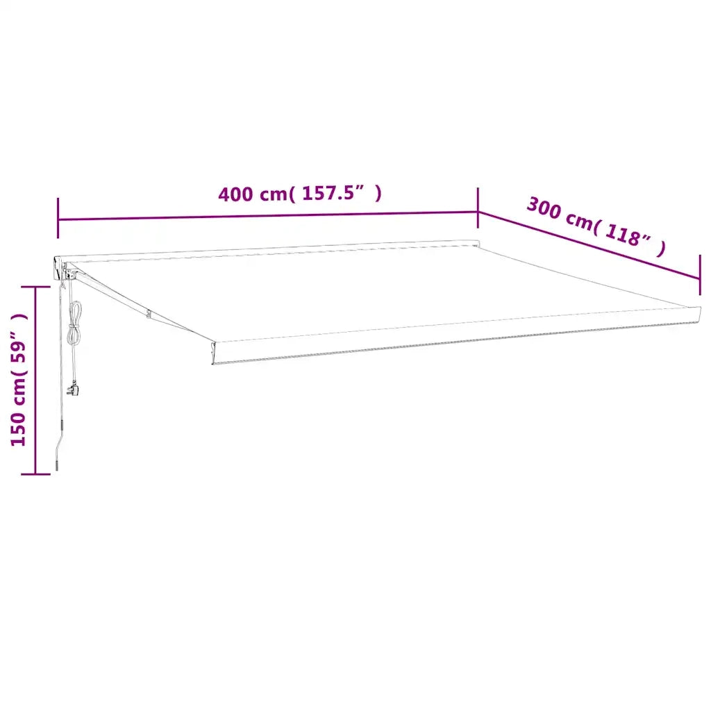 Tenda Sole Retrattile Arancione Marrone 4x3m Tessuto Alluminio 3154593