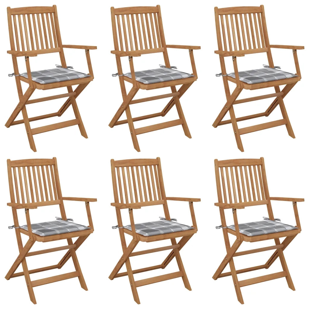 Sedie da Giardino Pieghevoli 6 pz con Cuscini Massello Acaciacod mxl 69690