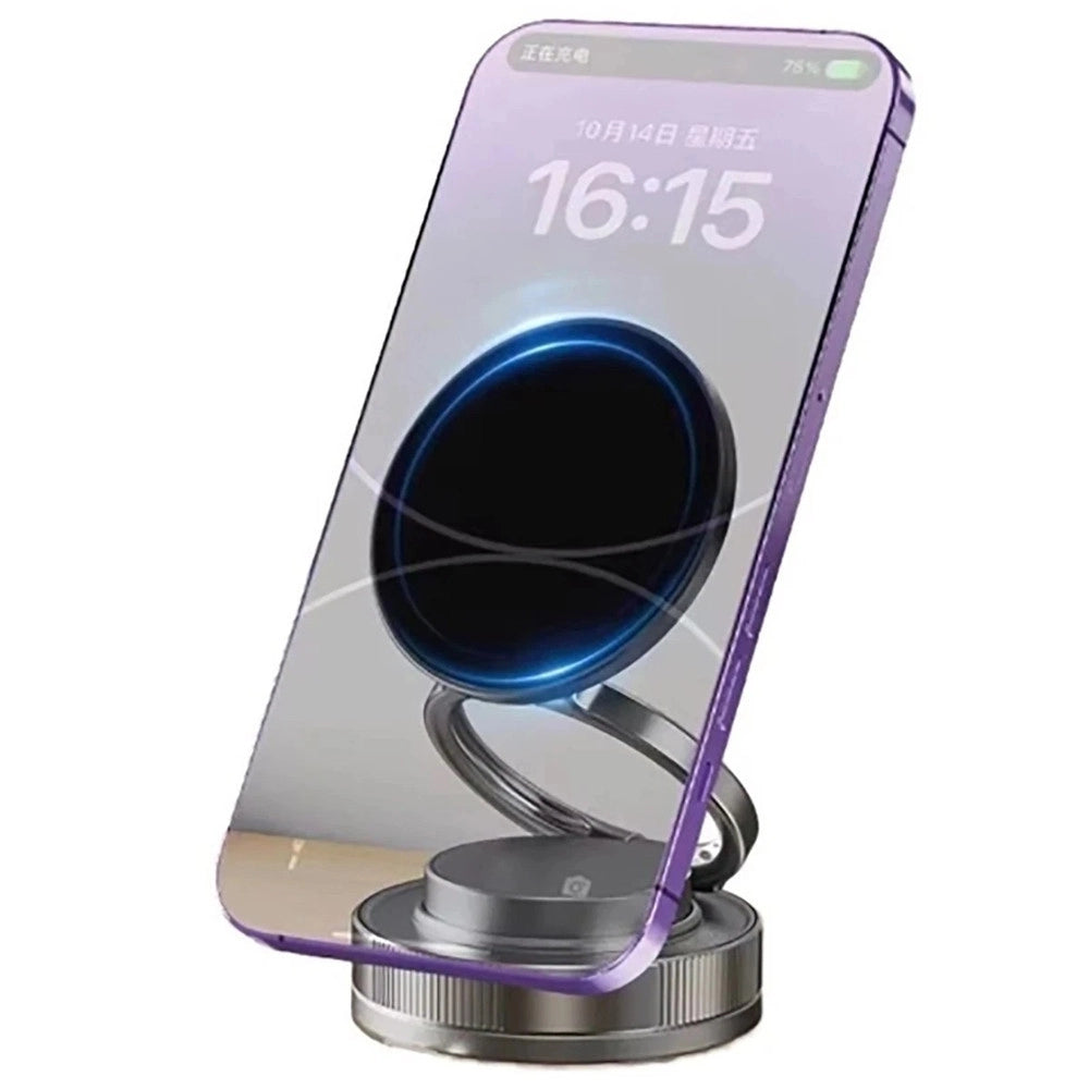 Trade Shop - Supporto Auto Magnetico Smartphone Con Ventosa Aspira Magsafe Cerchio Girevole Rotazione -