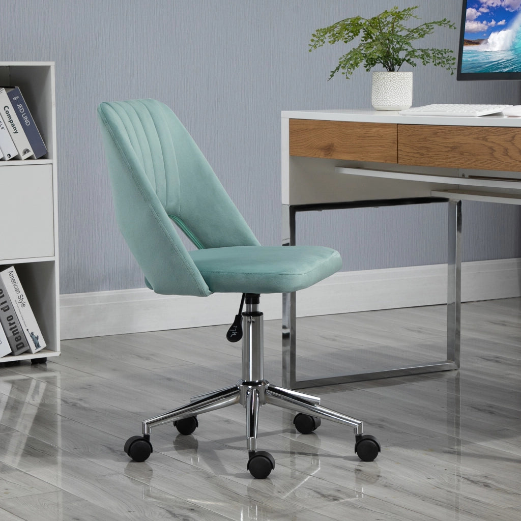 Sedia da ufficio ergonomica girevole con altezza regolabile e ruote 360 gradi in poliestere verde