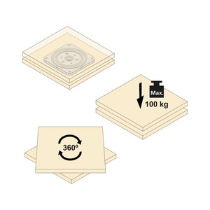 Piattaforma Girevole con Cuscinetti a Sfera 150x150 mm in Acciaio Emuca Zincato