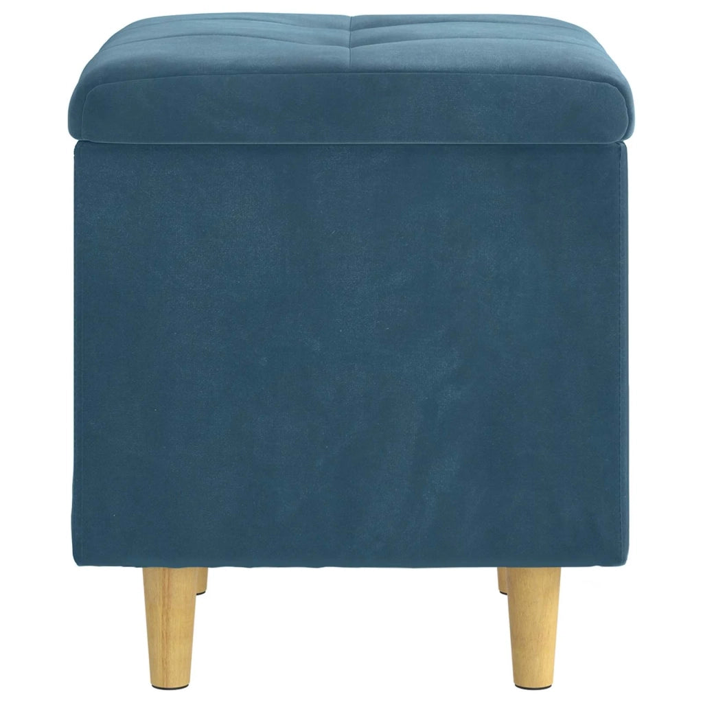 Pouf contenitore con cuscino Blu 40 x 40 x 45 cm Velluto 876809