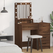 Tavolo da trucco con luci LED in Rovere Marrone 50x41x135 cm