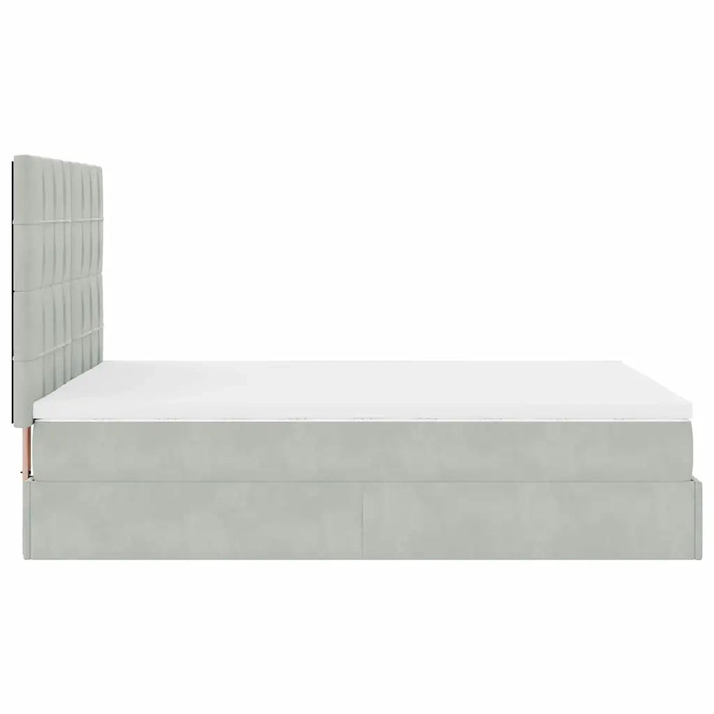 Struttura Letto Pouf con Materassi 140x190 cm Velluto 3313469