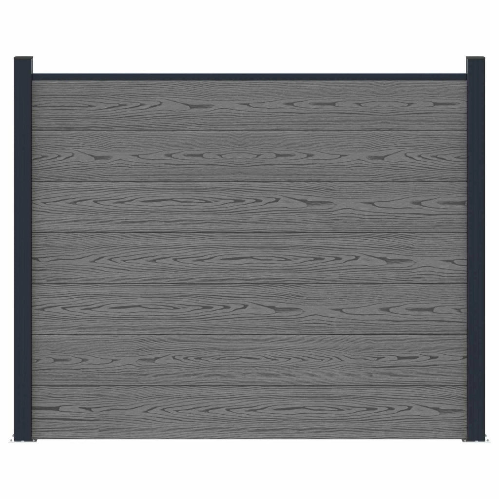Pannello di Recinzione WPC e Alluminio Grigio 42039065