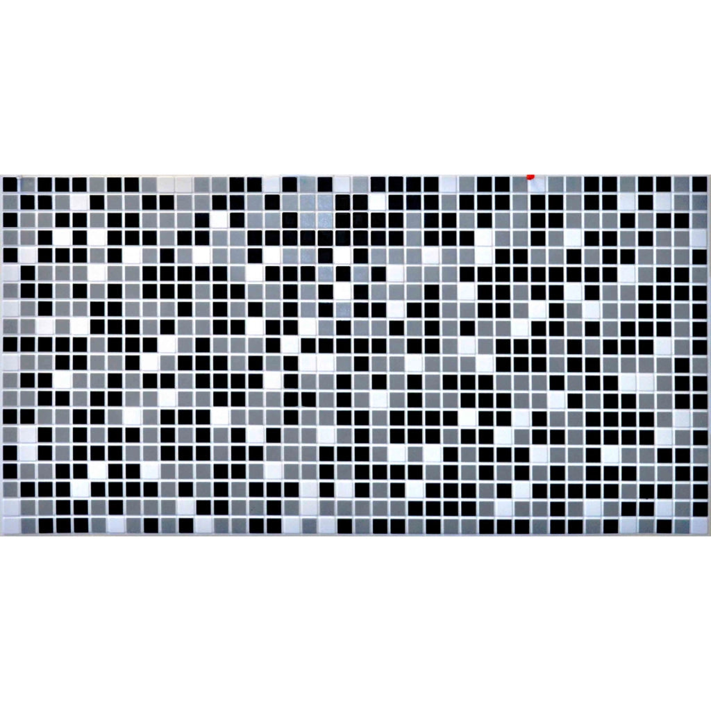 Pannelli 3D Rivestimento a parete in PVC effetto MOSAICO NERO GRIGIO Realistici e isolanti.