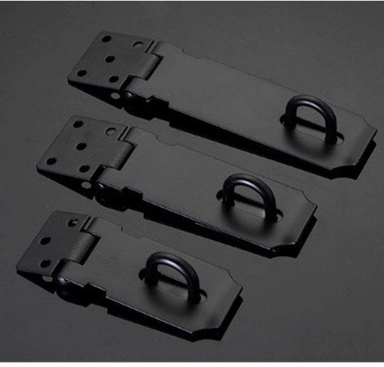 Chiusura a sicurezza in acciaio inossidabile - 1 pezzo - Slot di sicurezza per la chiusura della porta - Installazione facile - Duratura - Sicurezza garantita - Nero