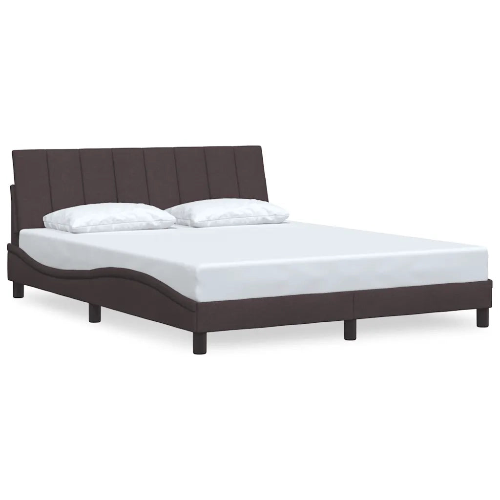 vidaXL Giroletto senza Materasso Marrone Scuro 160x200 cm Tessuto