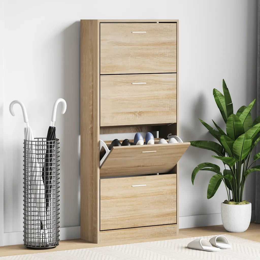 Scarpiera Rovere Sonoma 63x24x147 cm in Legno Multistrato 342543