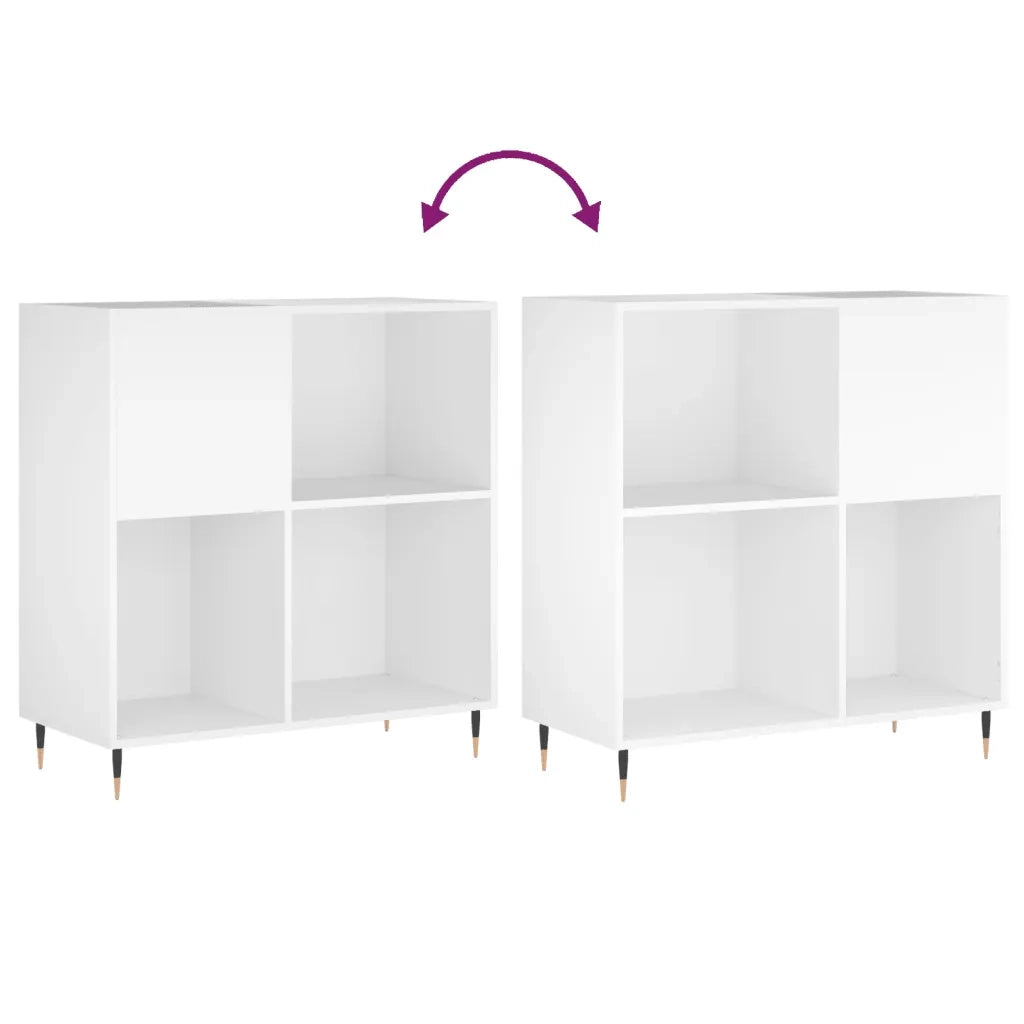 Mobile Porta Dischi Bianco 84,5x38x89 cm in Legno Multistrato CFW2853476