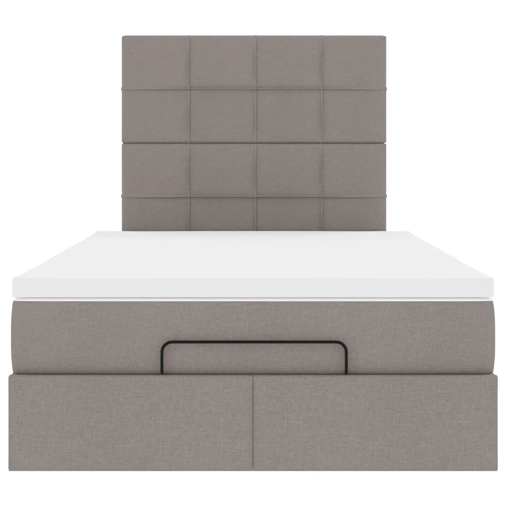 vidaXL Struttura Letto Pouf con Materasso Tortora 120x200cm in Tessuto