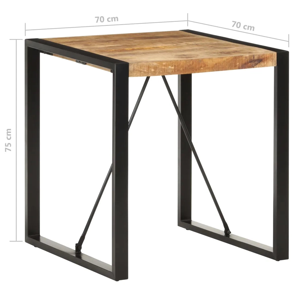 Tavolo da Pranzo 70x70x75 cm in Legno Massello di Mango Grezzo 321596