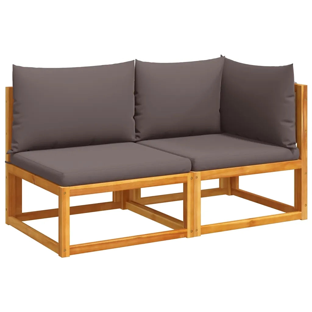 Divano da giardino con cuscini 2 Posti-Sofa da Giardino-Divano da esterno in legno di acacia e corda 623702