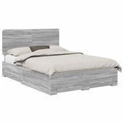 Letto matrimoniale | Letto per adulti | Struttura del letto con testiera Grigio Sonoma 140 x 200 cm