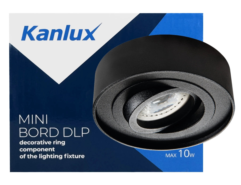 Faretto da soffitto Kanlux MINI BORD nero rotondo GU10