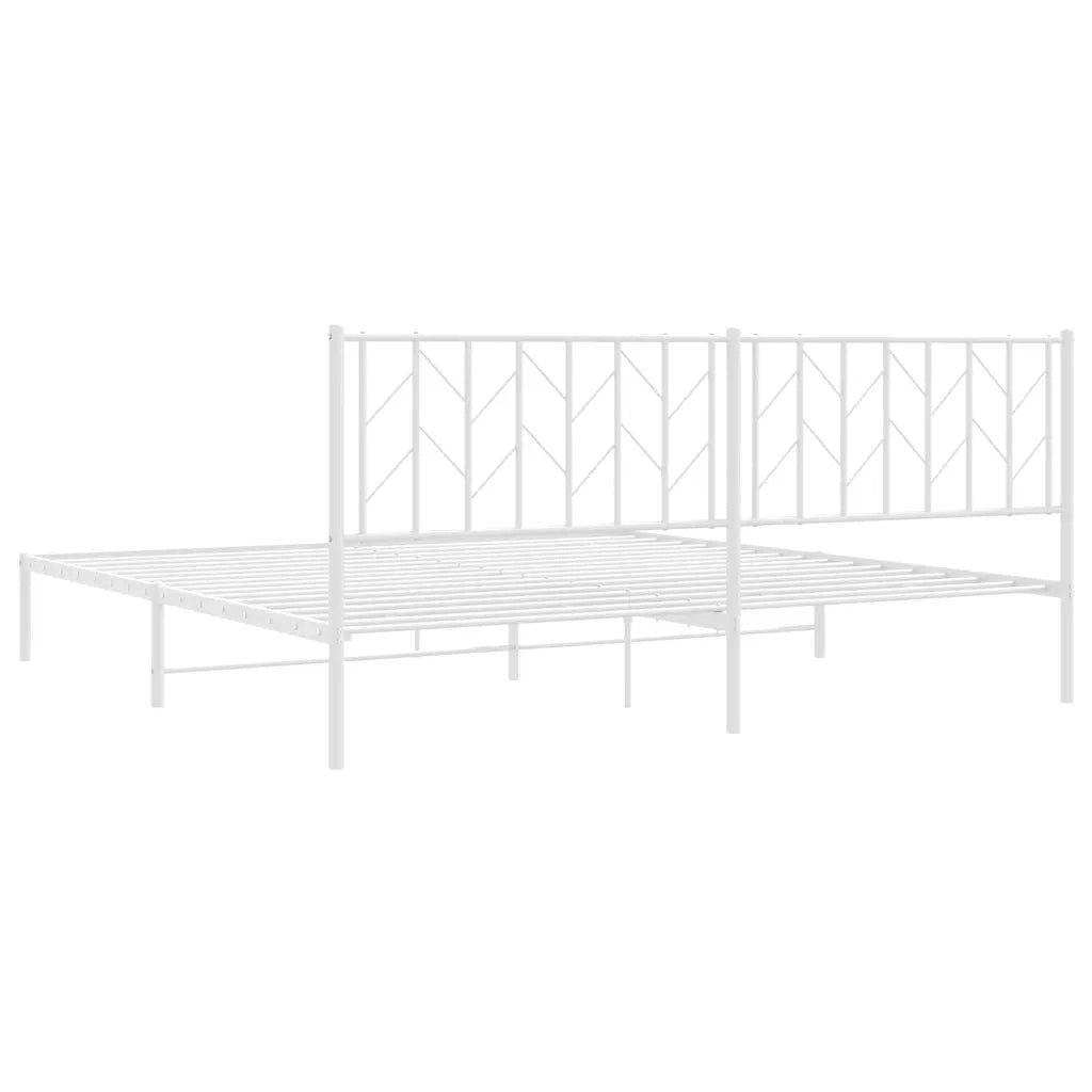 Giroletto con Testiera-Struttura Letto con testiera Metallo Bianco 193x203 cm 948680