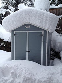 Casetta da Giardino Porta Attrezzi 185x152x226 cmin Resina Effetto Legno Keter Manor 6x5 Grigia