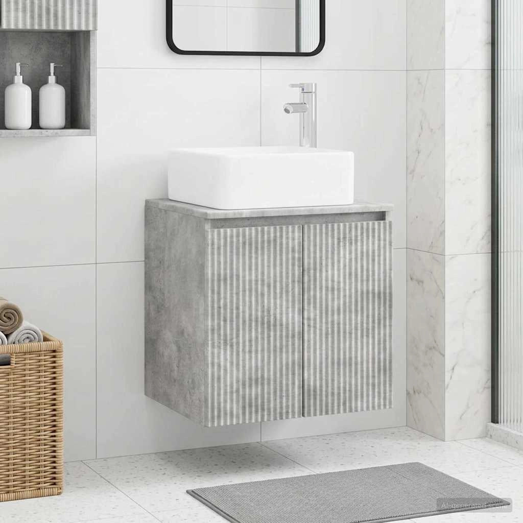 Mobile Lavabo da Parete Grigio Cemento 49,5 x 41 x 63 cm 890405