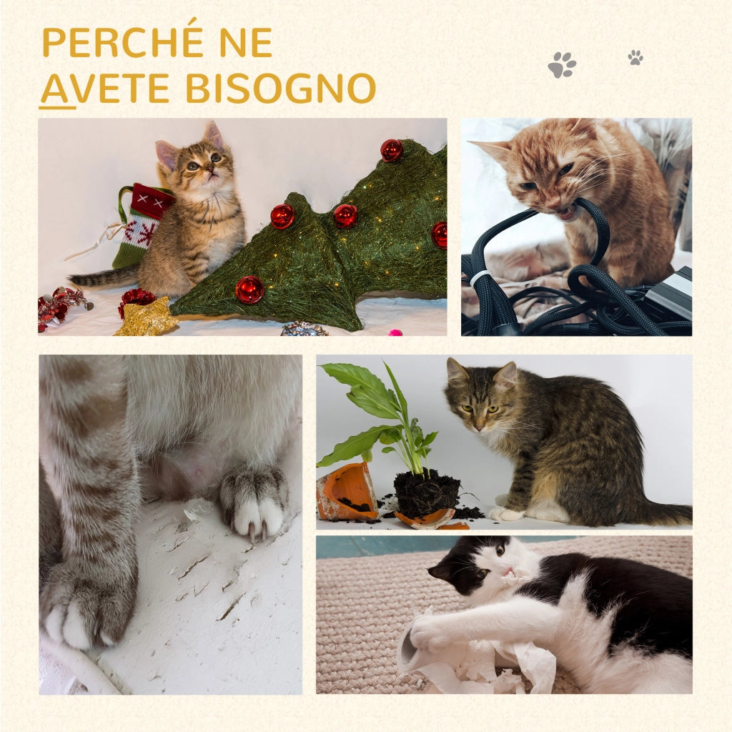 Tiragraffi Albero per Gatti con Lettino e Pallina ¨C Zephmum ¨C Beige 40x40x49cm