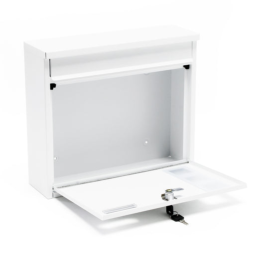 Cassetta postale singola V12 in acciaio verniciato a polvere bianco con finestrelle e vetrino portanome