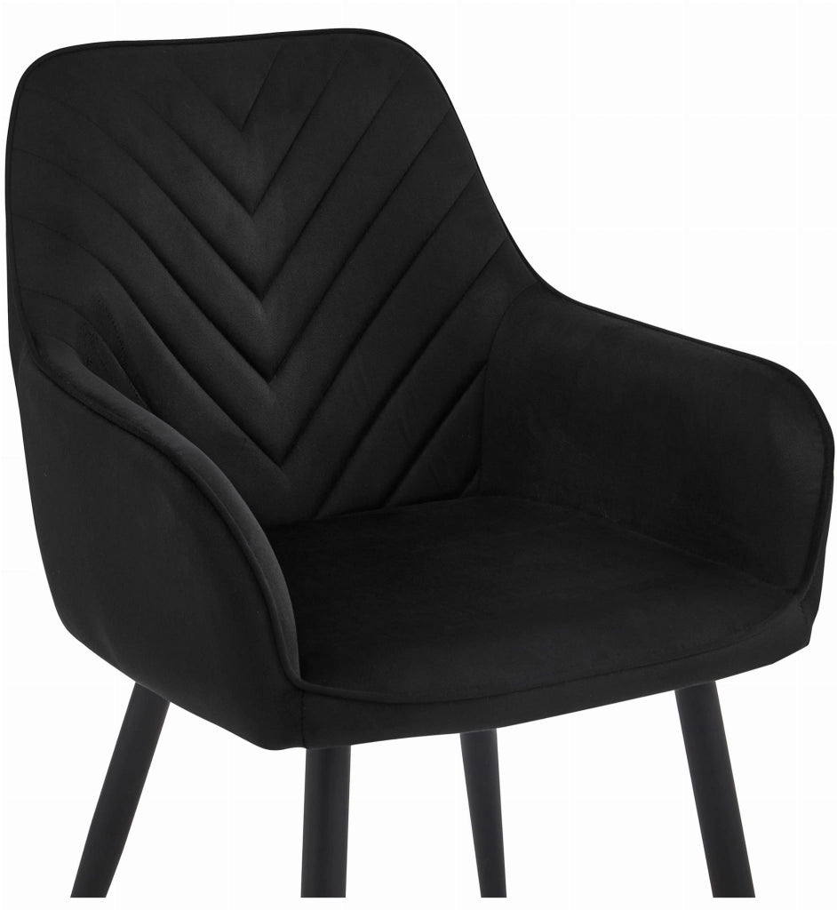 Sedia da pranzo Valora WAAV - Velluto nero con gambe nere x1