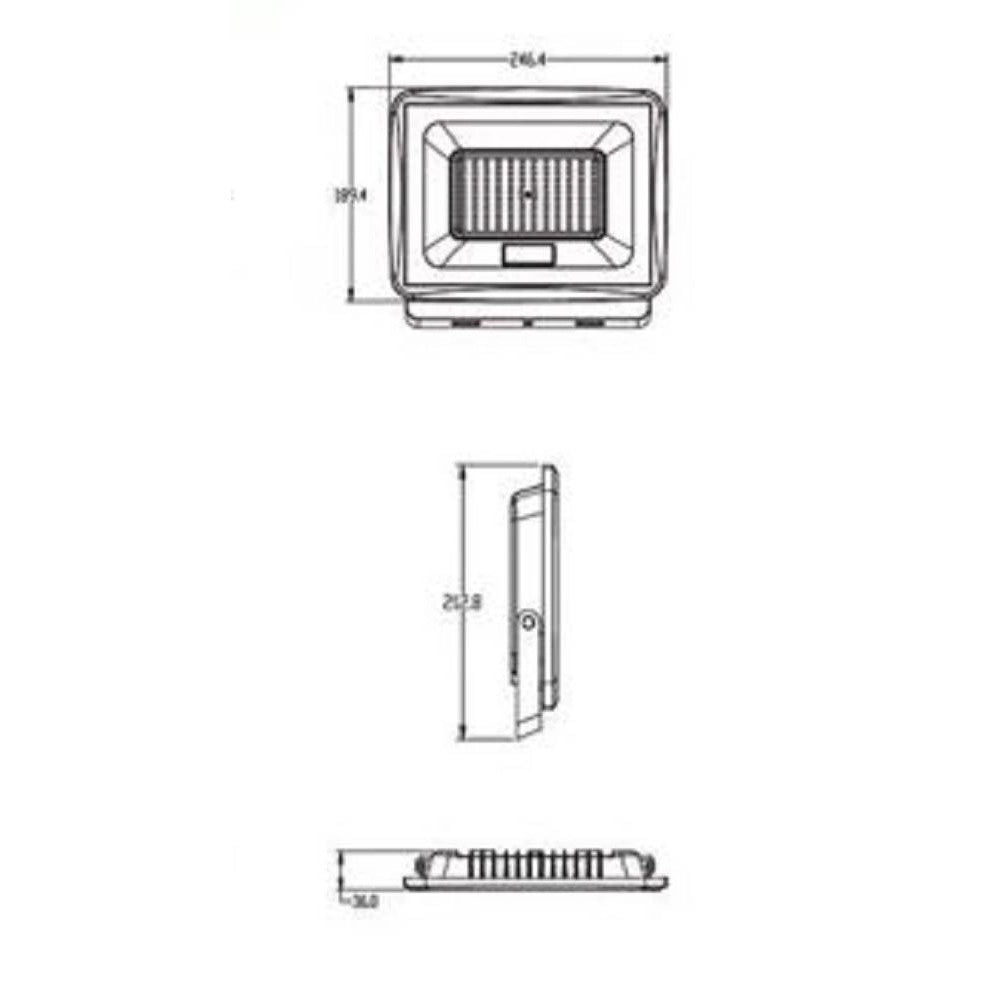 Trade Shop - Faretto Led Faro 100 W 9000lm Ip65 Bianco Luce Calda Naturale Fredda Ek02-100w-b -