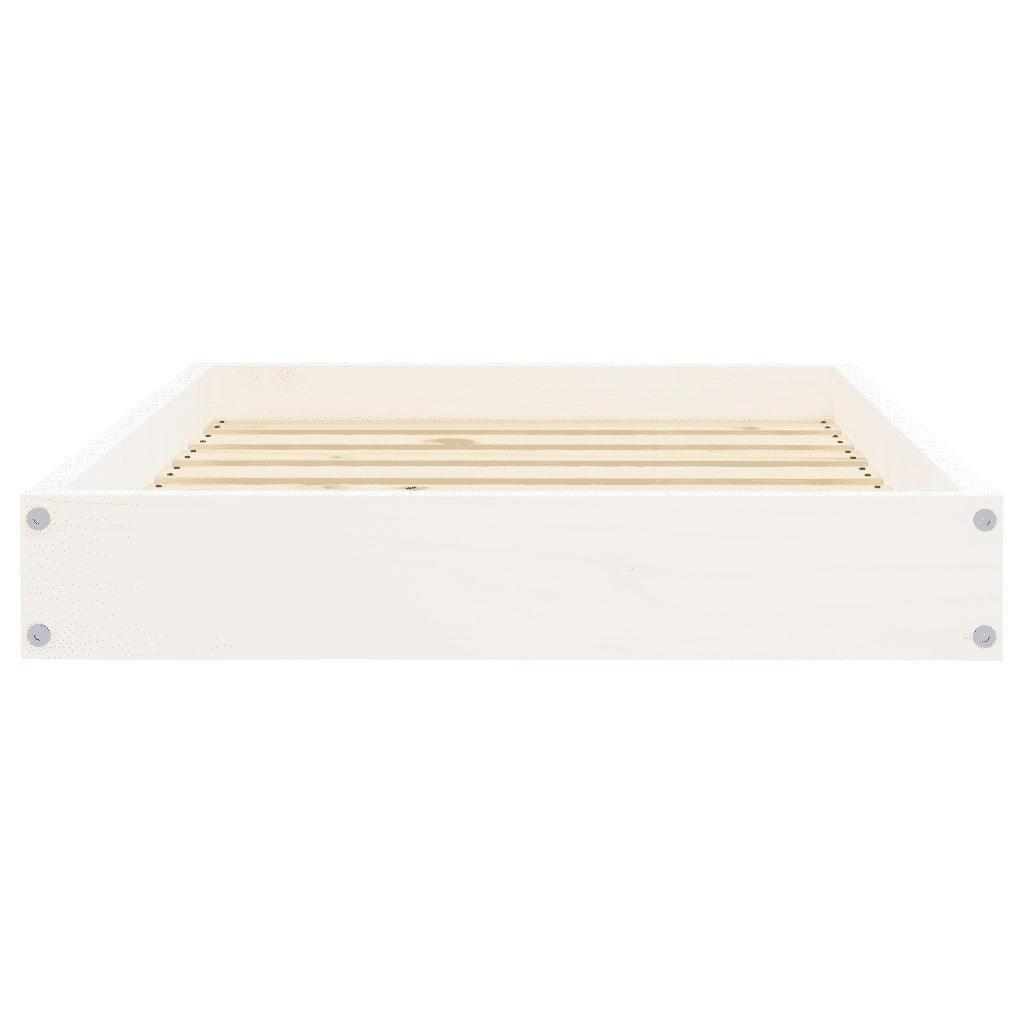Cuccia per Cani Bianca 71,5x54x9 cm in Legno Massello di Pino 820857