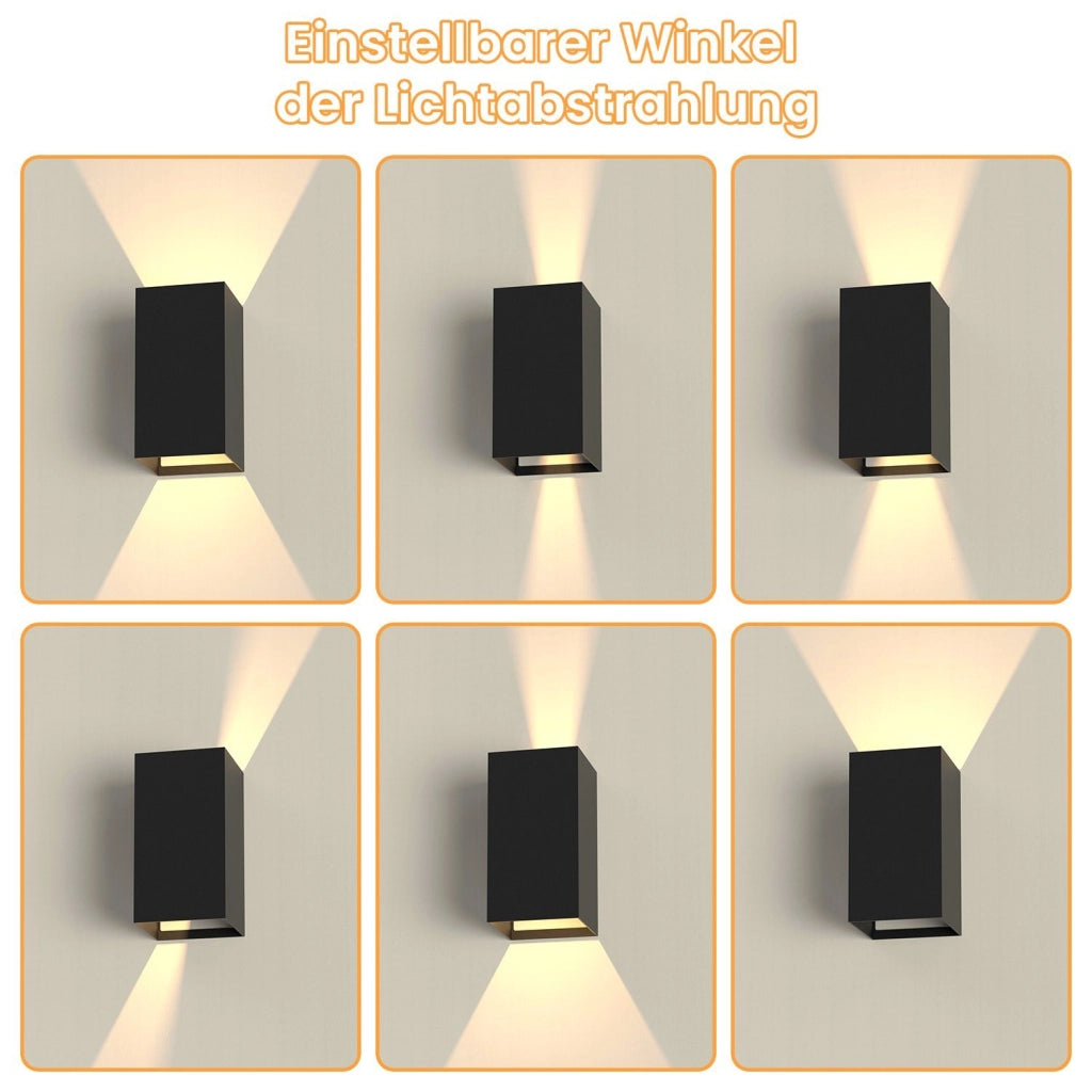 ZMH Moderna lampada da parete a LED per esterni con luce verso l'alto e verso il basso per camera da letto e corridoio