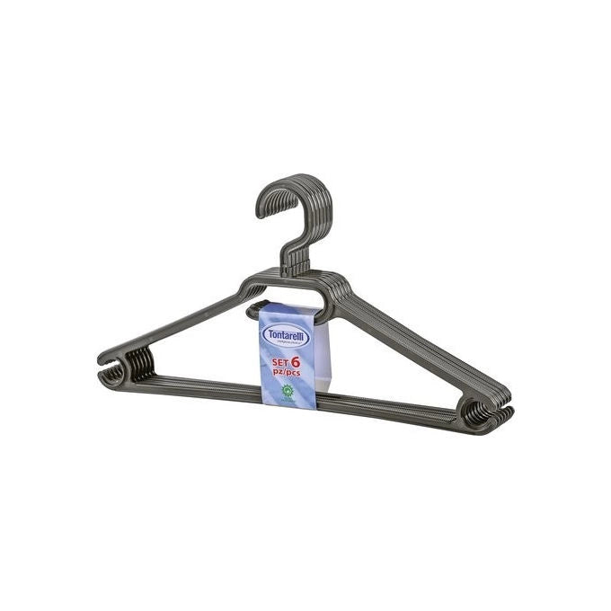 Tontarelli grucce appendiabiti Easy, con porta cravatte, in polipropilene, colore grafite