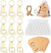 Decine di Accessori per Chiavi con Apripesca in Sacchetto di Organza - Ideali per Matrimonio e Battesimo - Regali per Ospiti con Etichette da Regalo