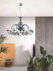 LAMPADARIO VIVALDI 8 LUCI OTTANIO CROMO ATTACCO E14 D.88CM
