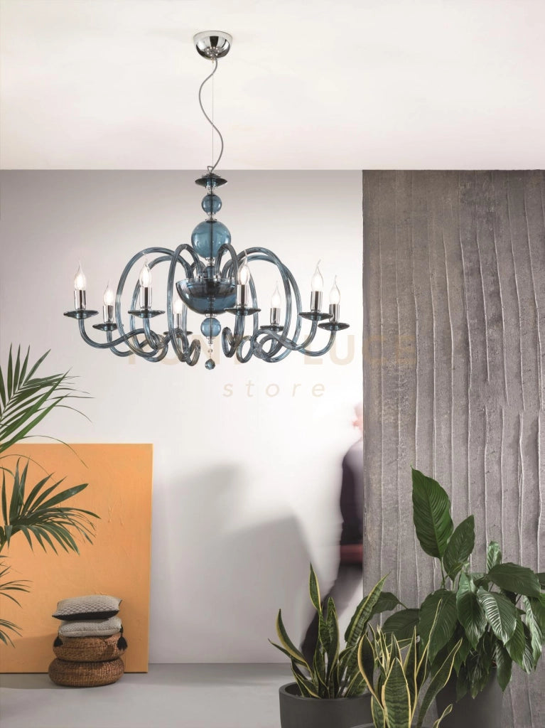 LAMPADARIO VIVALDI 8 LUCI OTTANIO CROMO ATTACCO E14 D.88CM