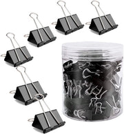 Set di Clip da Carta 25mm Nero - 100 pezzi 

 Specifiche tecniche:
 - Materiale: Metallo
 - Dimensioni: 25mm
 - Quantità: 100 pezzi