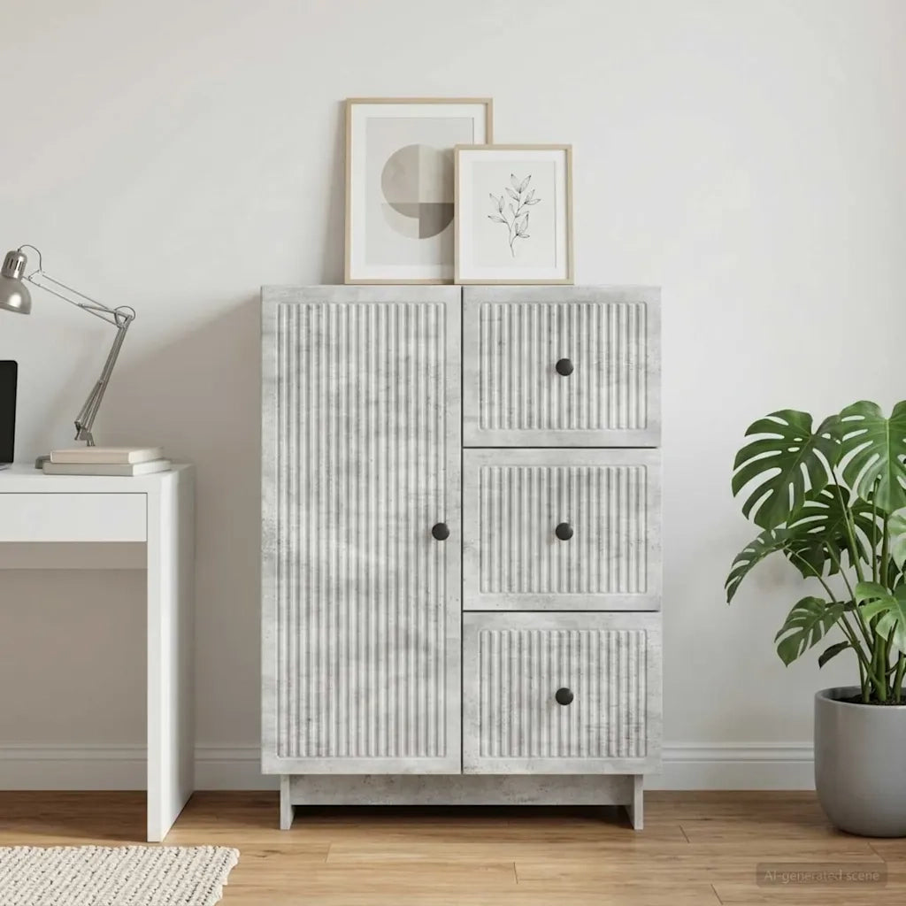Credenza Grigio Cemento 66 x 34,5 x 90 cm Legno ingegnerizzato 893938