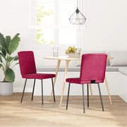 Sedie da Pranzo 2 pz Rosso Vino in Velluto