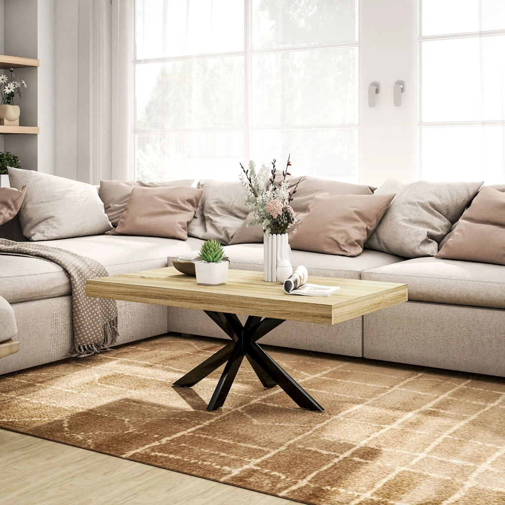 Tavolino da salotto rettangolare ¨C zephmum ¨C nero, metallo, 110x60x45cm
