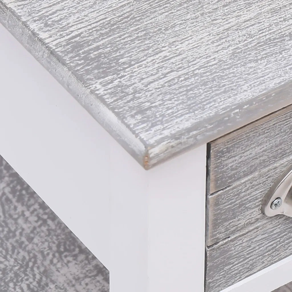Tavolino Laterale Grigio 40x40x40 cm in Legno di Paulownia cod mxl 26290